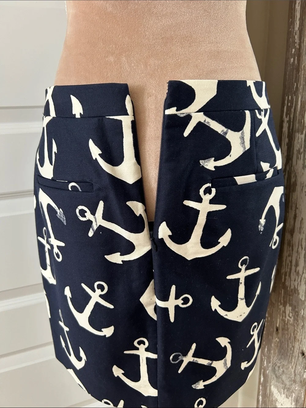 J.CREW Navy Skirt with Black Label